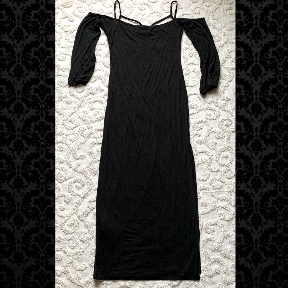 Killstar Strappy Cold Shoulder Dress w Slit medium - Picture 5 of 12